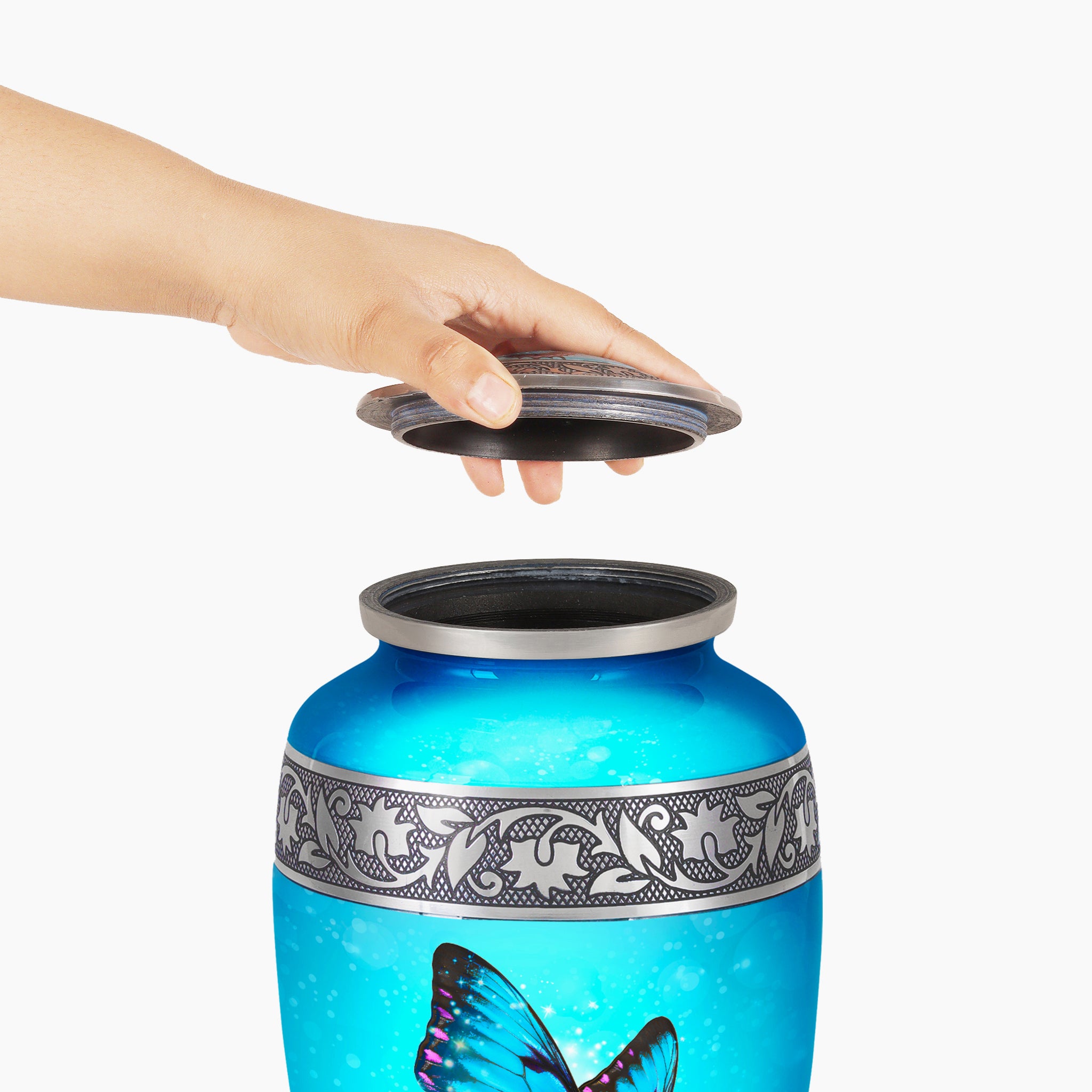 Blue Butterfly Urn