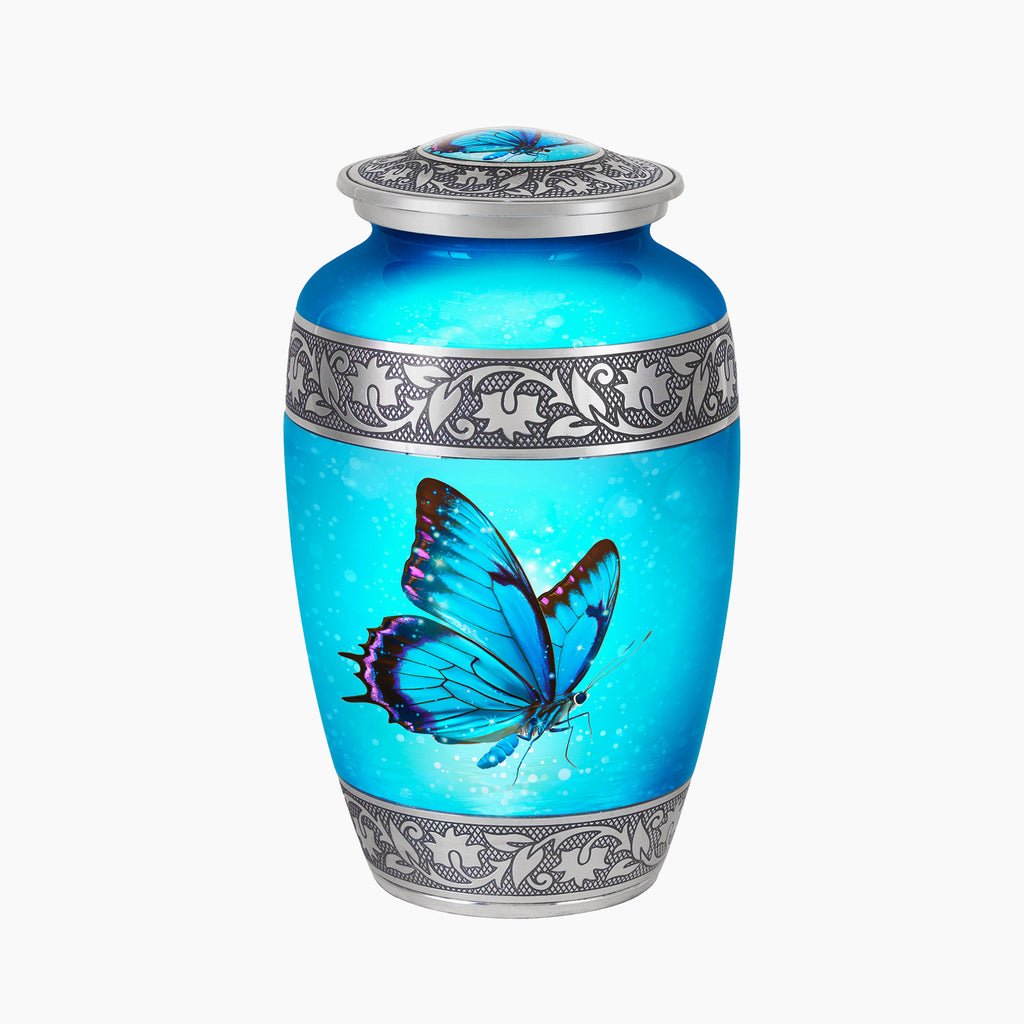 Blue Butterfly Urn