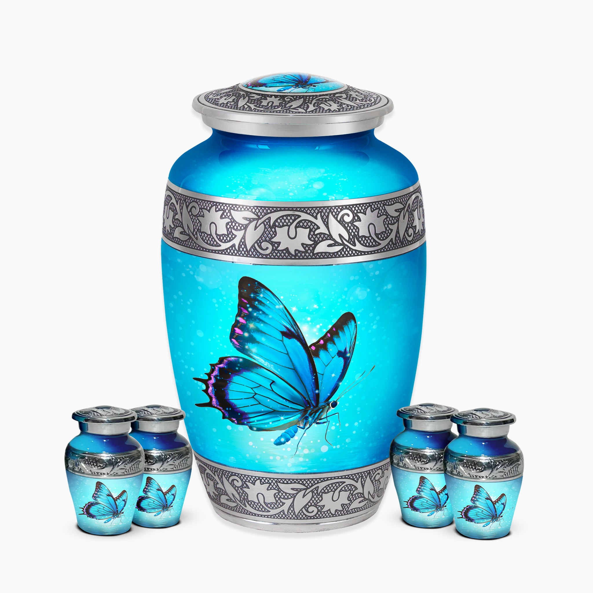 Blue Butterfly Urn