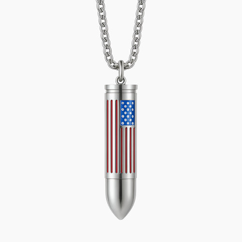 American Flag Bullet Keepsake Necklace