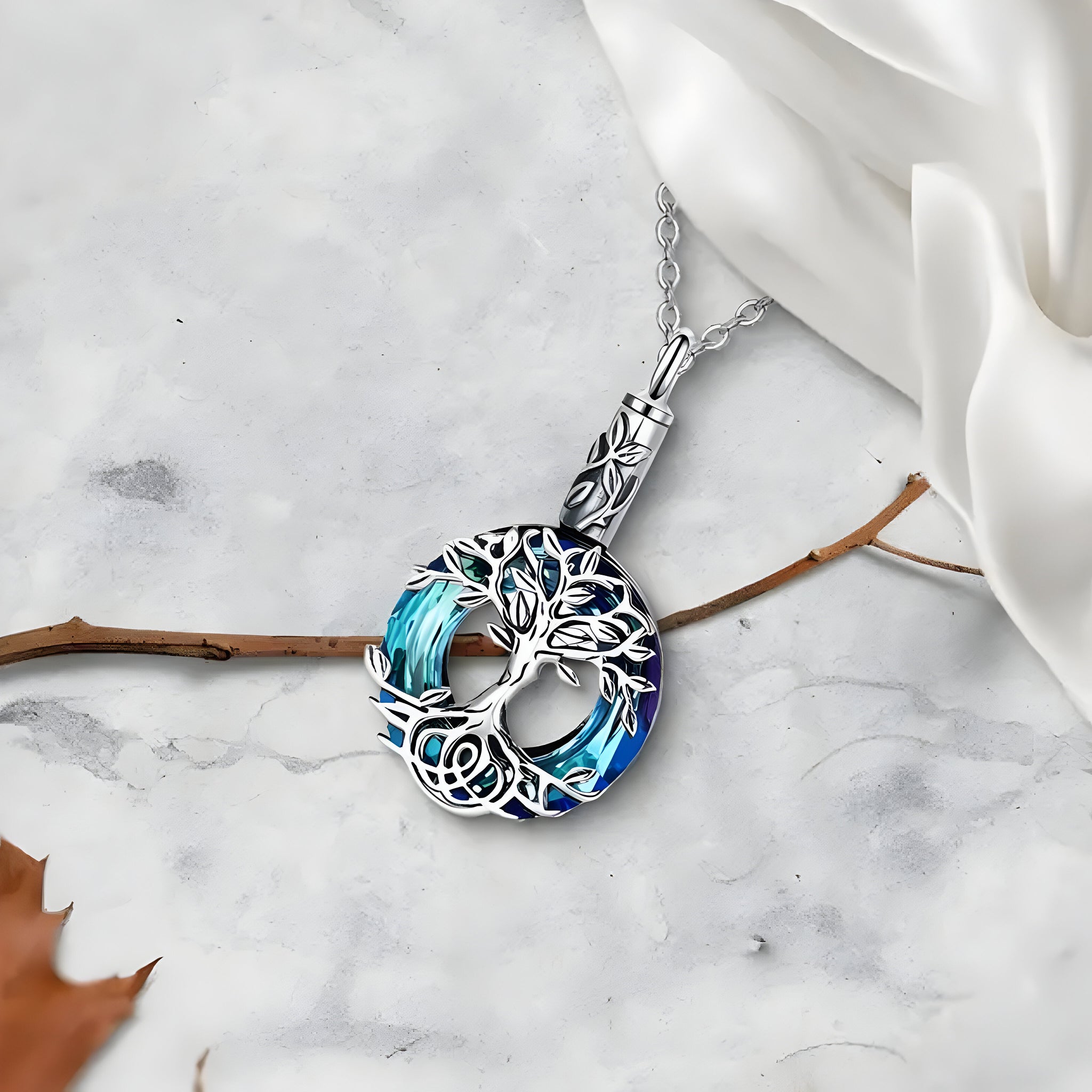 Circular Tree of Life Keepsake Necklace