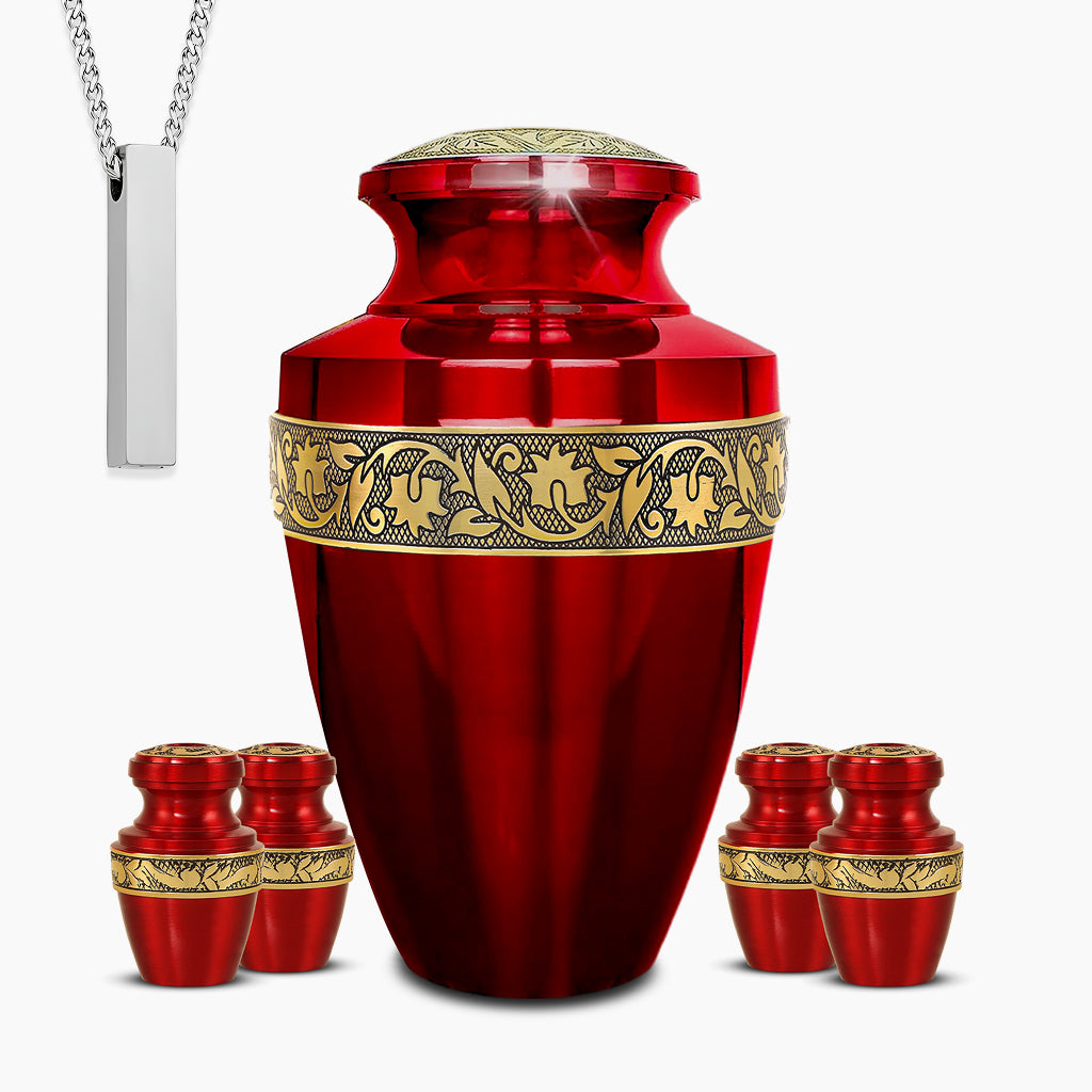 Red & Gold Grecian Urn