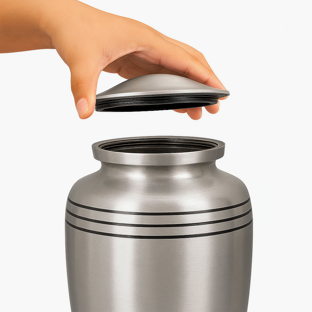 Silver Pewter Urn