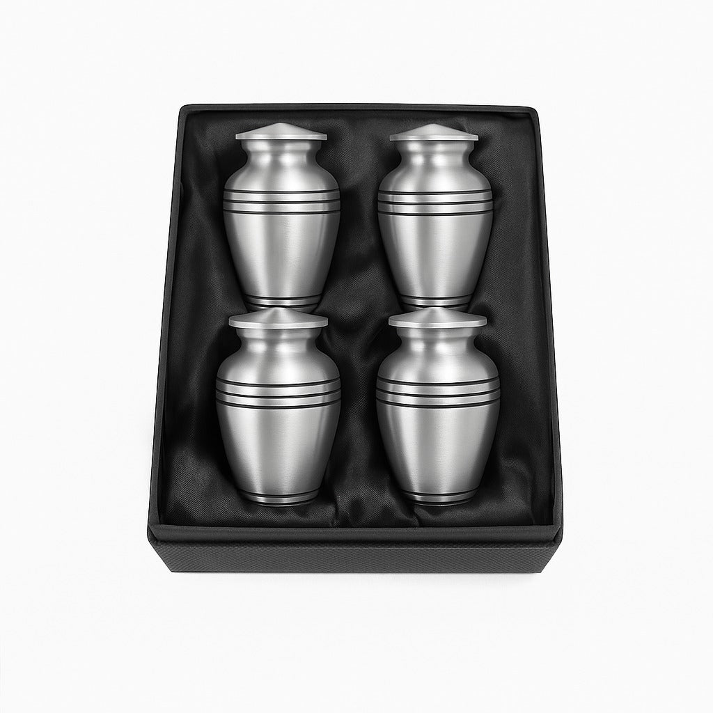 Silver Pewter Urn