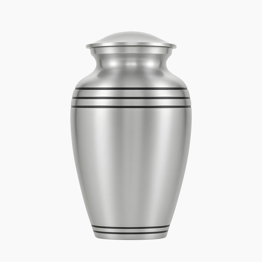 Silver Pewter Urn