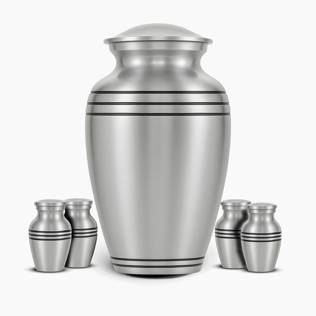 Silver Pewter Urn